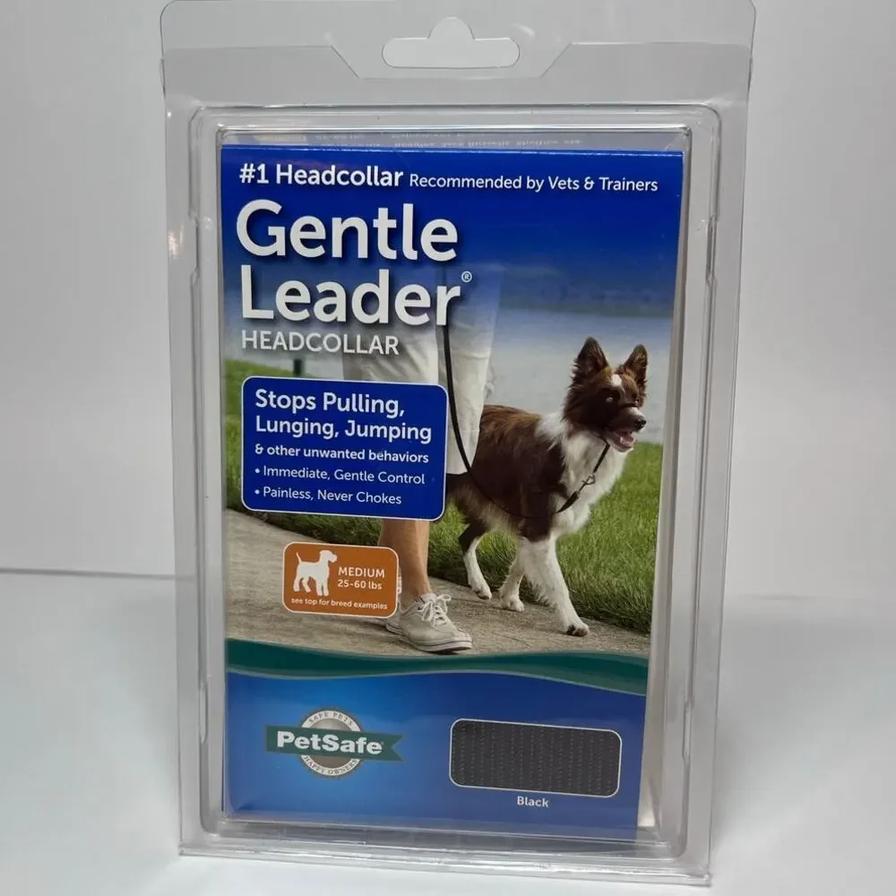 PetSafe Gentle Leader Headcollar Medium 25-60 lbs Black Headcollar - NEW